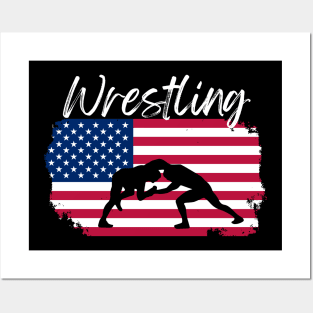 Wrestling USA Flag Posters and Art